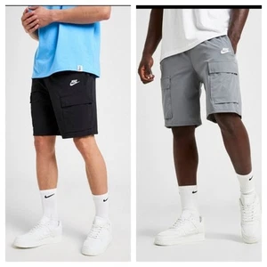 Nike Mens Woven Cargo Shorts Activewear Swim Sports Black Grey S TO XXL - Picture 1 of 19