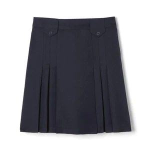 Girls' School Uniform Pleated Front Skirt with Tabs - Kids' Fashion Wear - Picture 1 of 5