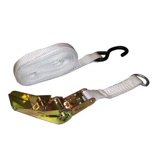 Paquete de 25 correas de trinquete de 1 pulgada x 13 pies anclaje de resistencia comercial blanco - Imagen 1 de 9