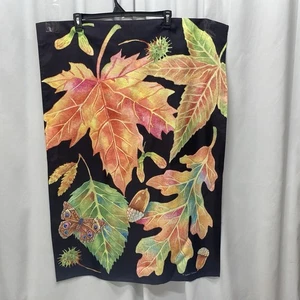 Andrea Tachiera Ernte Flagge groß 28 x 40 Herbstdeko Hof Blätter Schmetterling - Bild 1 von 7