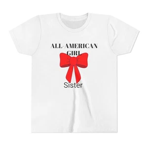 Girls All-American 4th of July Shirt, Personalized Tee, Custom USA Kids Shirt - Picture 1 of 9