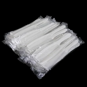 Disposable Combs Bulk, Individually Wrapped for Pack of 50, White  - Picture 1 of 7