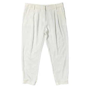 Parker NWT Sz. 10 Pearl White Elliot Pleated Cropped Jogger Dress Pants Slacks - Picture 1 of 12