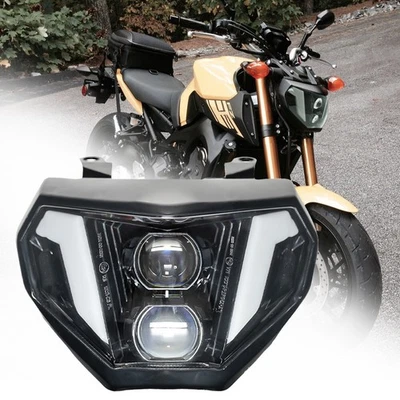 E24 LED Headlight Assembly For Yamaha MT09 FZ09 2014 2015 2016 DRL Hi/Low Beam √ - Image 1 of 4