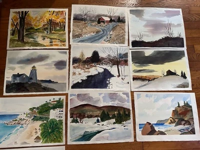 Lot of 33 Original 1984 American Landscape Watercolor Paintings by S. Sargent - Image 1 of 4