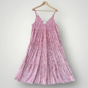 Neu mit Etikett Aerie American Eagle Maxikleid lang Samt Damengröße L rosa - Bild 1 von 10