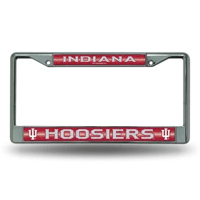Indiana Hoosiers Sparkly Glitter Bling Look Chrome License Plate Frame - Image 1 of 4