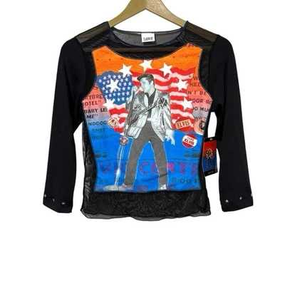 Camisa vintage Deadstock Elvis Presley tamanho médio Y2K grunge punk concerto malha - Imagem 1 de 4