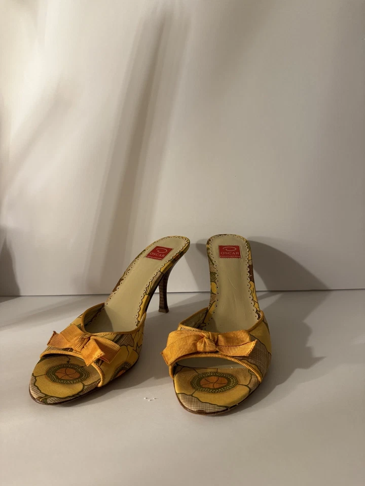Oscar De La Renta женщин Sz 7,5 М Flora мул слайд насос Summer весело бант дизайнер - Изображение 1 из 4