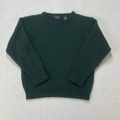 Vintage Y2K Class Club Sweater Boys 5-6 Green Crew Neck Pullover Holiday Classic - Image 1 of 4