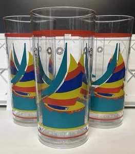 Vintage Yacht Club Regatta Plastikbecher von Leahy Designs 1993 Segelboot - Bild 1 von 10