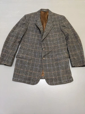 Blazer Patrick Harris Mezcla de Lana Cuadros Marrón Gris Chaqueta Forrada a Cuadros EE. UU. Foto 1 de 4