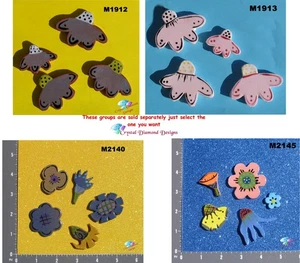 Flowers Mix - HANDMADE, CERAMIC MOSAIC TILES ( Pick you Group ) #8 - Picture 1 of 5