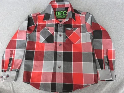 NWOT Dixxon Flannel DFC Youth Division Boys Shirt XS Black Red Gray Long Sleeve - Image 1 of 4