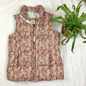 Lands’ End Girls Floral Down Puffer Vest M 10/12 EUC - Picture 1 of 6