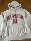 H And M Light Gray Cotton Blend Pullover Draw String Harvard Hoodie Adult Size Med