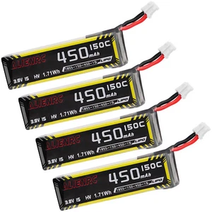 4 Stück 1S 150C 450mAh 3,8V HV LiPo-Akkus mit BT2.0-Stecker für RC-Rennwagen NEU - Bild 1 von 6