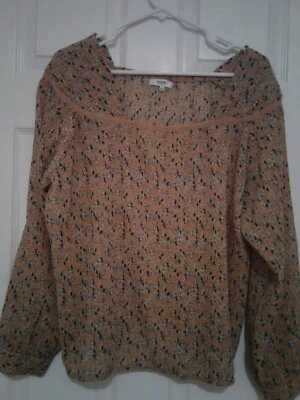 Jeans Kensie Talla L Amarillo Floral Con Mangas Largas Foto 1 de 4