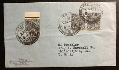 1939 Pondicherry India Cover To Philadelphia PA USA - Image 1 of 2