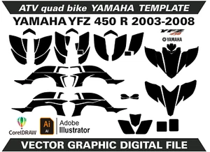 Yamaha YFZ 450 2003-2008 template Vector format AI CDR EPS A4 - Bild 1 von 1