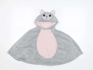 George Girls Grey High Neck Polyester Blend Cape Jumper Size S - Bunny cape - Picture 1 of 12