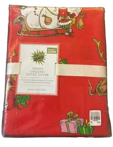 Pottery Barn Kids The Grinch Organic Merry Full/Queen Duvet NWT! Christmas - Bild 1 von 3