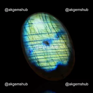 62,00 Cts Pietra Preziosa Cabochon Artigianale Fuoco Labradorite Naturale Ovale 38x26x7 mm - Foto 1 di 11