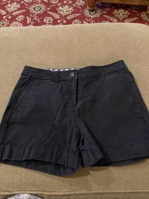 Boden Navy Blue Cotton Blend Cuffed Shorts Women's Size 6 Flat Front (CT) - Image 1 of 4