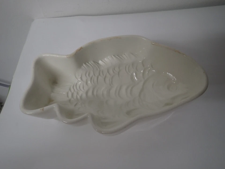 Antike Backform Kuchenform Puddingform Fisch Keramik von Max Rößler um 1920 - Bild 1 von 4