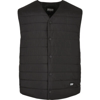 Urban Classics Padded Gilet Vest Winter Quilted Vest Button Row Basic Every Day - Image 1 of 4