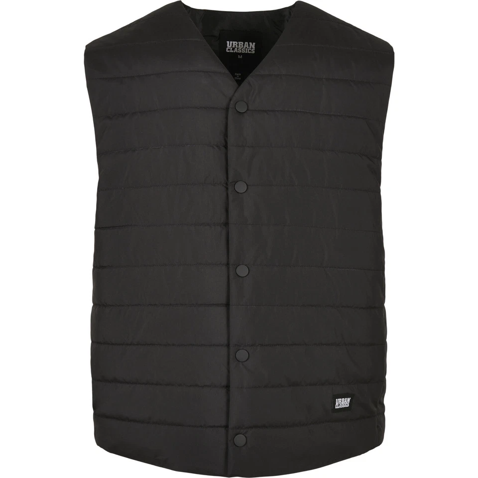 Urban Classics Padded Gilet Vest Winter Quilted Vest Button Row Basic Every Day - Image 1 of 4