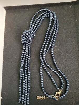 Collar Charter Club plateado gris imitación perla nudo plateado  Foto 1 de 4