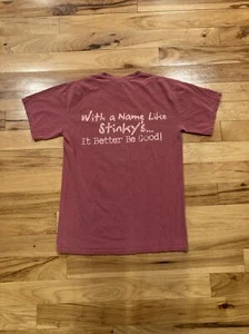 Comfort Colors Stinkys Fish Camp Mens Small Salmon Pink Short Sleeve T Shirt - Picture 1 of 9
