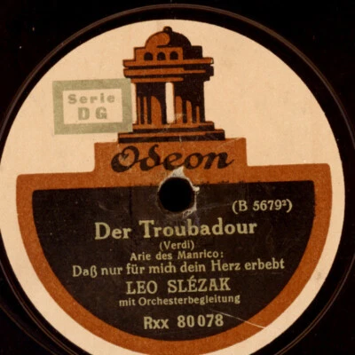 LEO SLEZAK "Troubadour" Daß nur für mich dein Herz erbebt / "Die Jüdin"  G4589 - Bild 1 von 2