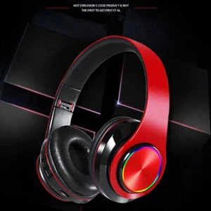 Luminous Wireless Bluetooth Headset Stereo Sports Headphones Support TF Card - Zdjęcie 1 z 13