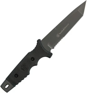 Smith & Wesson Tactical Fixed Knife 5.5" 9Cr17HC Steel Blade Rubberized Handle - Picture 1 of 1