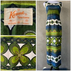 Keone Vintage Hawaii Rindenstoff Muumuu Maxikleid Gr. XS - Bild 1 von 12