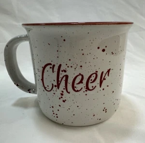 Holly & Joy 'Cheer' Christmas Holiday Coffee Tea Mug White Red 16 Ounce NEW - Picture 1 of 6