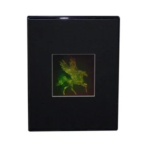 3D Pegasus 4" Square with Plain Background Hologram DESK STAND, Photopolymer - Picture 1 of 7