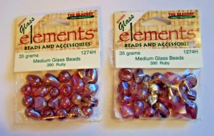 THE BEADERY ELEMENTS MEDIUM GLASPERLEN 390 RUBIN 1274H NEU IM KARTON 2 PKGS. - Bild 1 von 3