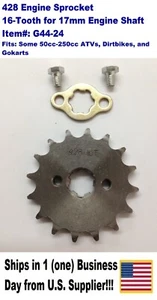 428 piñón de motor, 16 dientes, para eje de motor de 17 mm, motores G44-24, 50cc-250cc - Imagen 1 de 8