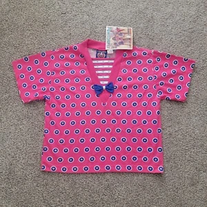 Vintage 90s - Girltown Girls Shirt Pink W/ Hearts & Stars Sz L 12/14 NWT - Picture 1 of 18