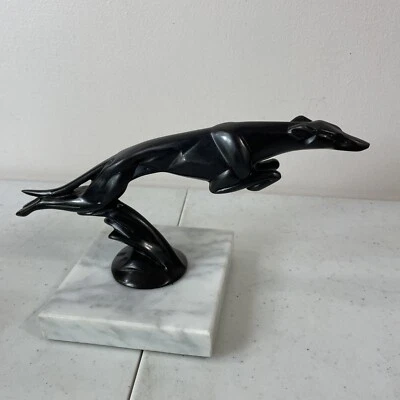 DON SOMMER BRONZE LEAPING GREYHOUND HOOD ORNAMENT DELAGE CAR MASCOT - Image 1 of 2