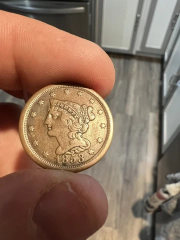 1853 braided hair half cent Cover