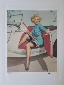 Gil Elvgren Signed - Let´s go - Collectable Lithograph - Picture 1 of 7