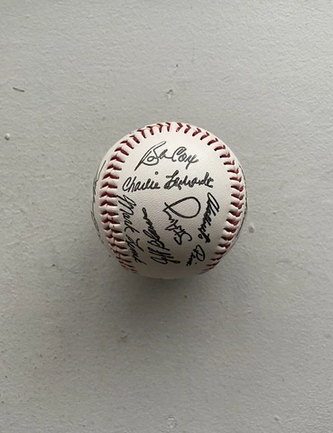Early 1990s Atlanta Braves Team Facsimile Signed Stadium Baseball Cover