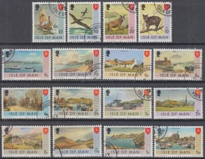 ISLE of MAN Sc # 12-27 CPL USED SET of 16 - ISLE of MAN LANDMARKS - Picture 1 of 1