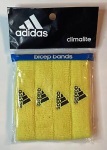 NEW ADIDAS CLIMALITE YELLOW BICEP BANDS- 4 SINGLE BANDS TOTAL
