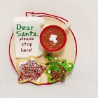 Santa Coco Cookies Plate Ornament 2" Dear Santa Please Stop Here Christmas