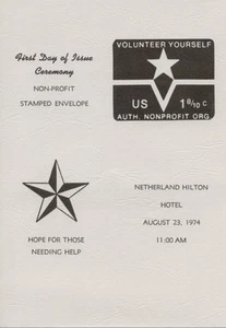 #U568 1-8/10c Volunteer Embossed Envelope First Day Ceremony  Program - Imagen 1 de 1